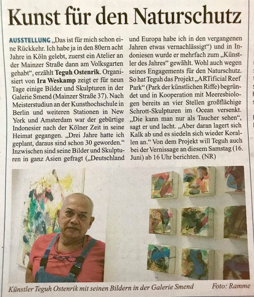 Presse: Kunst für den Naturschutz, Teguh Ostenrik, Kunstausstellung Köln