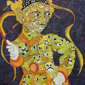 "Dancer 1", Mixed media on canvas, 50 x 50 cm, 2019, 1.200,00 Euro Antonius Kho, Mixed media on canvas