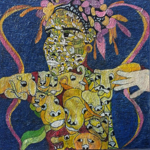 "Dancer 4", Mixed media on canvas, 50 x50 cm, 2019, 1.200,00 Euro Antonius Kho, Mixed media on canvas