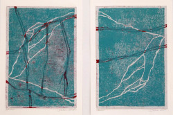 Holzschnitt, 2-tlg., 26,5 x 18 cm, 2020, inkl. Rahmen, 380,00 Euro Claudia Betzin, Kunstwerk