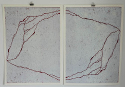 Holzschnitt, 2-tlg., je 70 x 50 cm, 2018, Unikat, 1.500,00 Euro Claudia Betzin, Kunstwerk