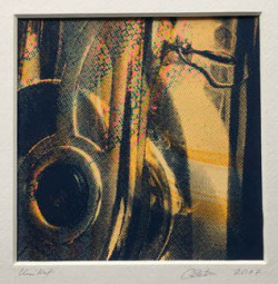 "Vertont, gerastert, ausgesiebt", Nr.4, Siebdruck, 2017, 11,5 x 11,5 cm, Unikat, inkl. Rahmen, 160,00 Euro Claudia Betzin, Kunstwerk