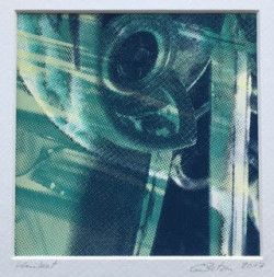 "Vertont, gerastert, ausgesiebt", Nr.5, Siebdruck, 2017, 11,5 x 11,5 cm, Unikat, inkl. Rahmen, 160,00 Euro Claudia Betzin, Kunstwerk