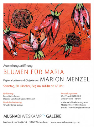 Marion Menzel, Kunstausstellung Blumen für Maria