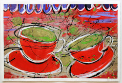 Teatime (Zeichnungen), 2016
Acrylfarbe, Lack, Tusche, Tee auf Büttenpapier
2016, 650 EUR Marion Menzel, Ausstellung True Colors 2022: teatime 18