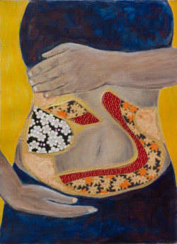 Healing Manipura, Acryl, Blattgold Washi Paper auf Leinwand
Size: 20 x30 cm.
900 EUR Rajul Shah, Healing Manipura