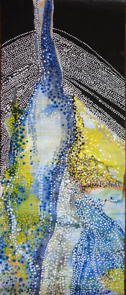 Feather Kakémono, 2017
Acryl auf Leinwand
64x150cm
2.000 EUR Susanne Lewest, Ausstellung True Colors 2022: plume